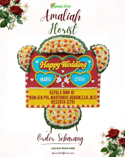 Karangan Papan Bunga Pernikahan di Malangsemirang